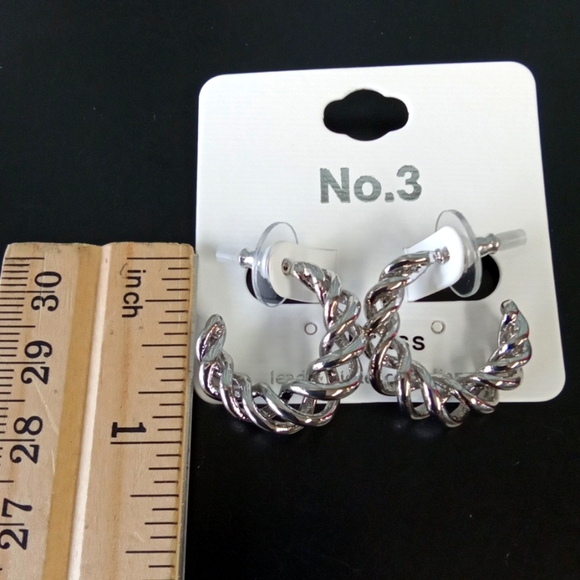 Small Swirl Hoop Earrings NEW - Picture 5 of 7